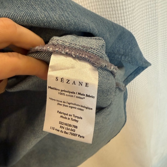 Sezane Ana Denim Dress Size L - Picture 10 of 12